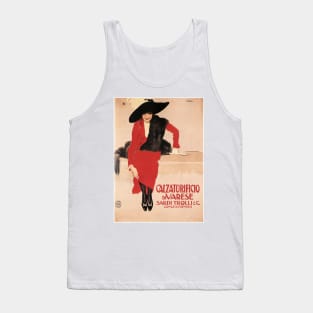 Italian Woman Fashion Shoes Ad Calzaturificio Di Varese by Leopoldo Metlicovitz Vintage Tank Top